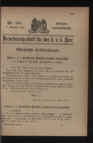 Kaiserlich-königliches Armee-Verordnungsblatt: Personal-Angelegenheiten 19161216 Seite: 33