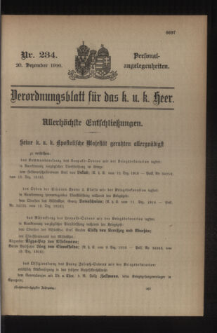 Kaiserlich-königliches Armee-Verordnungsblatt: Personal-Angelegenheiten 19161220 Seite: 1