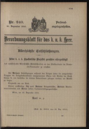 Kaiserlich-königliches Armee-Verordnungsblatt: Personal-Angelegenheiten 19161230 Seite: 1