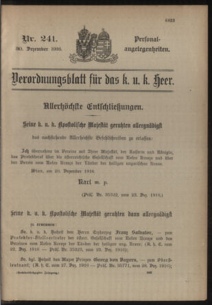 Kaiserlich-königliches Armee-Verordnungsblatt: Personal-Angelegenheiten 19161230 Seite: 39