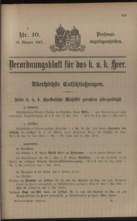 Kaiserlich-königliches Armee-Verordnungsblatt: Personal-Angelegenheiten 19170113 Seite: 25