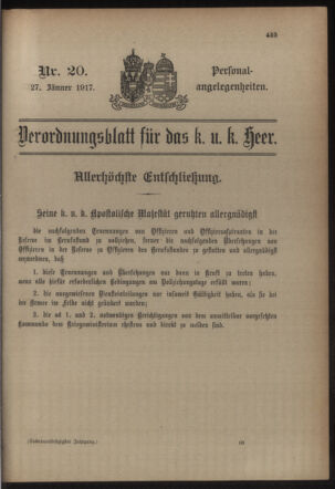 Kaiserlich-königliches Armee-Verordnungsblatt: Personal-Angelegenheiten 19170127 Seite: 77