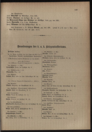 Kaiserlich-königliches Armee-Verordnungsblatt: Personal-Angelegenheiten 19170131 Seite: 15