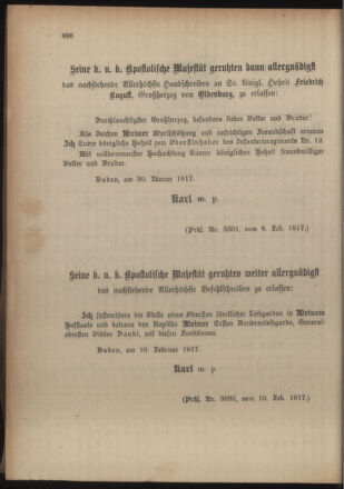 Kaiserlich-königliches Armee-Verordnungsblatt: Personal-Angelegenheiten 19170217 Seite: 2