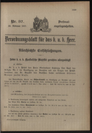 Kaiserlich-königliches Armee-Verordnungsblatt: Personal-Angelegenheiten 19170222 Seite: 41