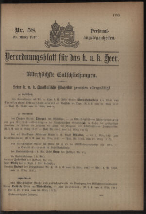 Kaiserlich-königliches Armee-Verordnungsblatt: Personal-Angelegenheiten 19170324 Seite: 31