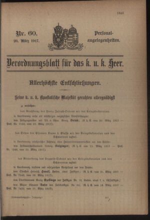 Kaiserlich-königliches Armee-Verordnungsblatt: Personal-Angelegenheiten 19170328 Seite: 1