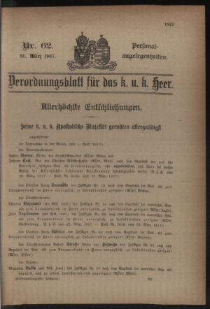 Kaiserlich-königliches Armee-Verordnungsblatt: Personal-Angelegenheiten 19170331 Seite: 47