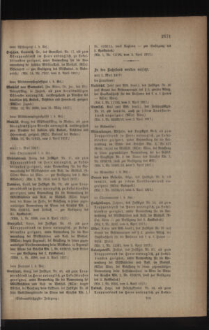 Kaiserlich-königliches Armee-Verordnungsblatt: Personal-Angelegenheiten 19170407 Seite: 43