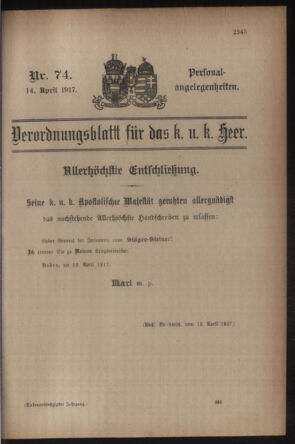 Kaiserlich-königliches Armee-Verordnungsblatt: Personal-Angelegenheiten 19170414 Seite: 65