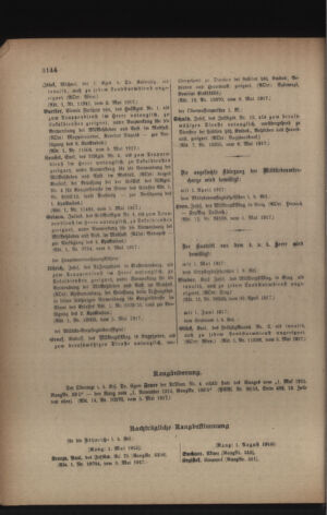 Kaiserlich-königliches Armee-Verordnungsblatt: Personal-Angelegenheiten 19170512 Seite: 70