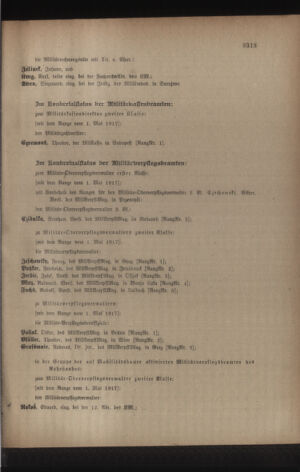 Kaiserlich-königliches Armee-Verordnungsblatt: Personal-Angelegenheiten 19170517 Seite: 127