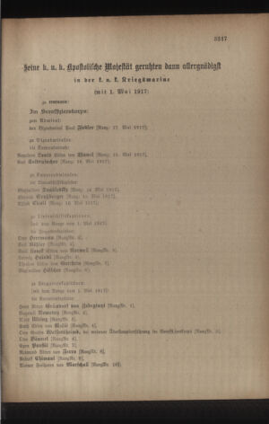 Kaiserlich-königliches Armee-Verordnungsblatt: Personal-Angelegenheiten 19170517 Seite: 131