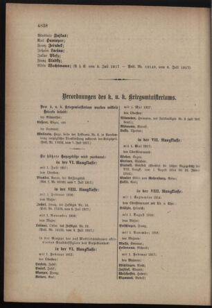 Kaiserlich-königliches Armee-Verordnungsblatt: Personal-Angelegenheiten 19170714 Seite: 62