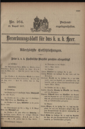 Kaiserlich-königliches Armee-Verordnungsblatt: Personal-Angelegenheiten 19170829 Seite: 21