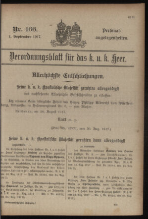 Kaiserlich-königliches Armee-Verordnungsblatt: Personal-Angelegenheiten 19170901 Seite: 117