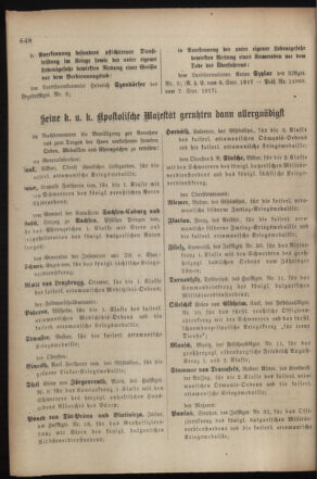 Kaiserlich-königliches Armee-Verordnungsblatt: Personal-Angelegenheiten 19170915 Seite: 20