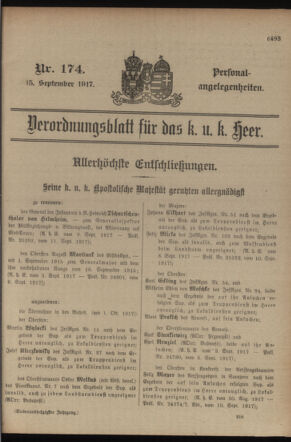 Kaiserlich-königliches Armee-Verordnungsblatt: Personal-Angelegenheiten 19170915 Seite: 63