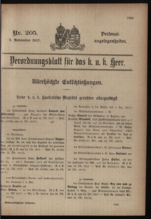 Kaiserlich-königliches Armee-Verordnungsblatt: Personal-Angelegenheiten 19171103 Seite: 65