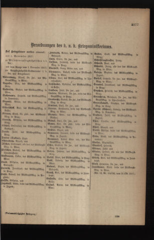 Kaiserlich-königliches Armee-Verordnungsblatt: Personal-Angelegenheiten 19171120 Seite: 9