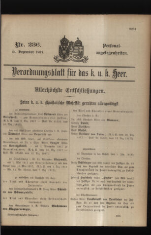 Kaiserlich-königliches Armee-Verordnungsblatt: Personal-Angelegenheiten 19171215 Seite: 69