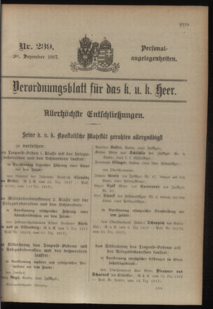 Kaiserlich-königliches Armee-Verordnungsblatt: Personal-Angelegenheiten 19171220 Seite: 1