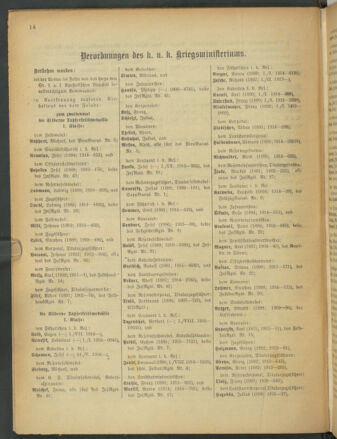 Kaiserlich-königliches Armee-Verordnungsblatt: Personal-Angelegenheiten 19180103 Seite: 14