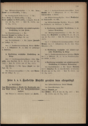 Kaiserlich-königliches Armee-Verordnungsblatt: Personal-Angelegenheiten 19180107 Seite: 15