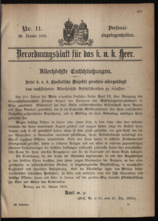 Kaiserlich-königliches Armee-Verordnungsblatt: Personal-Angelegenheiten 19180123 Seite: 55