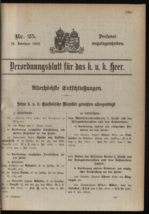 Kaiserlich-königliches Armee-Verordnungsblatt: Personal-Angelegenheiten 19180213 Seite: 1