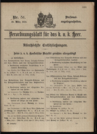 Kaiserlich-königliches Armee-Verordnungsblatt: Personal-Angelegenheiten 19180323 Seite: 1