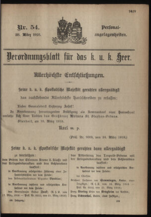 Kaiserlich-königliches Armee-Verordnungsblatt: Personal-Angelegenheiten