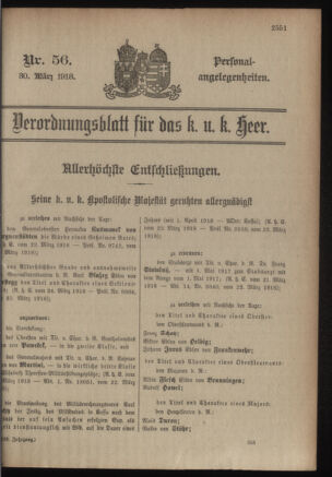 Kaiserlich-königliches Armee-Verordnungsblatt: Personal-Angelegenheiten 19180330 Seite: 59