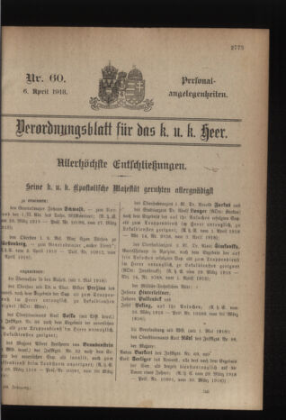 Kaiserlich-königliches Armee-Verordnungsblatt: Personal-Angelegenheiten 19180406 Seite: 59