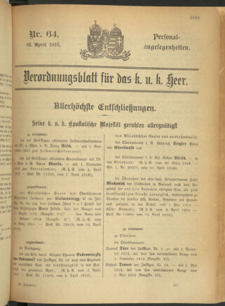 Kaiserlich-königliches Armee-Verordnungsblatt: Personal-Angelegenheiten 19180413 Seite: 59