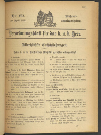 Kaiserlich-königliches Armee-Verordnungsblatt: Personal-Angelegenheiten 19180420 Seite: 77