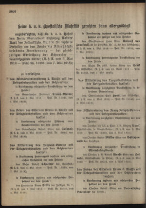 Kaiserlich-königliches Armee-Verordnungsblatt: Personal-Angelegenheiten 19180511 Seite: 2