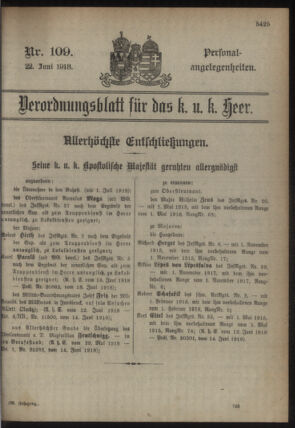 Kaiserlich-königliches Armee-Verordnungsblatt: Personal-Angelegenheiten 19180622 Seite: 15