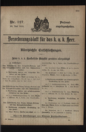 Kaiserlich-königliches Armee-Verordnungsblatt: Personal-Angelegenheiten 19180720 Seite: 9