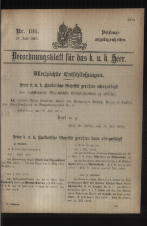 Kaiserlich-königliches Armee-Verordnungsblatt: Personal-Angelegenheiten 19180727 Seite: 17