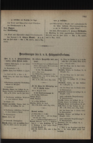 Kaiserlich-königliches Armee-Verordnungsblatt: Personal-Angelegenheiten 19180810 Seite: 19