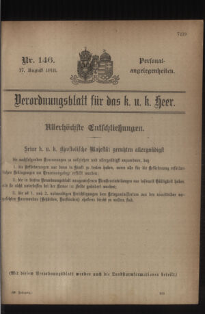 Kaiserlich-königliches Armee-Verordnungsblatt: Personal-Angelegenheiten 19180817 Seite: 33