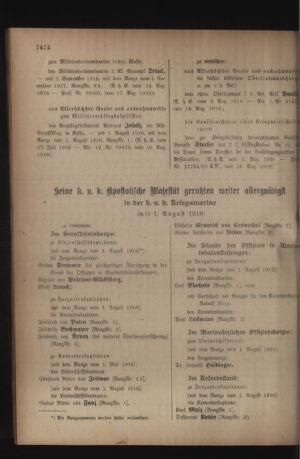 Kaiserlich-königliches Armee-Verordnungsblatt: Personal-Angelegenheiten 19180824 Seite: 14