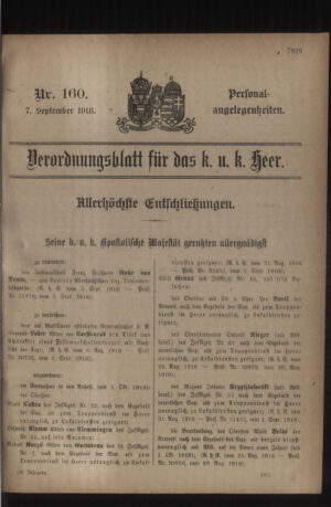 Kaiserlich-königliches Armee-Verordnungsblatt: Personal-Angelegenheiten 19180907 Seite: 19