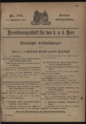 Kaiserlich-königliches Armee-Verordnungsblatt: Personal-Angelegenheiten 19180916 Seite: 1