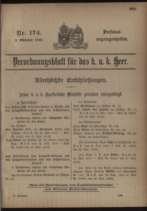 Kaiserlich-königliches Armee-Verordnungsblatt: Personal-Angelegenheiten 19181002 Seite: 1