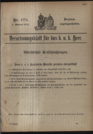 Kaiserlich-königliches Armee-Verordnungsblatt: Personal-Angelegenheiten 19181002 Seite: 25