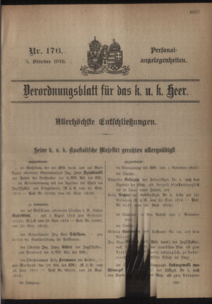 Kaiserlich-königliches Armee-Verordnungsblatt: Personal-Angelegenheiten 19181005 Seite: 1