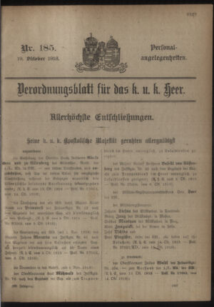 Kaiserlich-königliches Armee-Verordnungsblatt: Personal-Angelegenheiten 19181019 Seite: 15