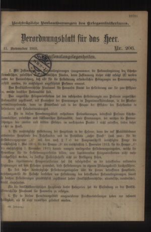 Kaiserlich-königliches Armee-Verordnungsblatt: Personal-Angelegenheiten 19181111 Seite: 229